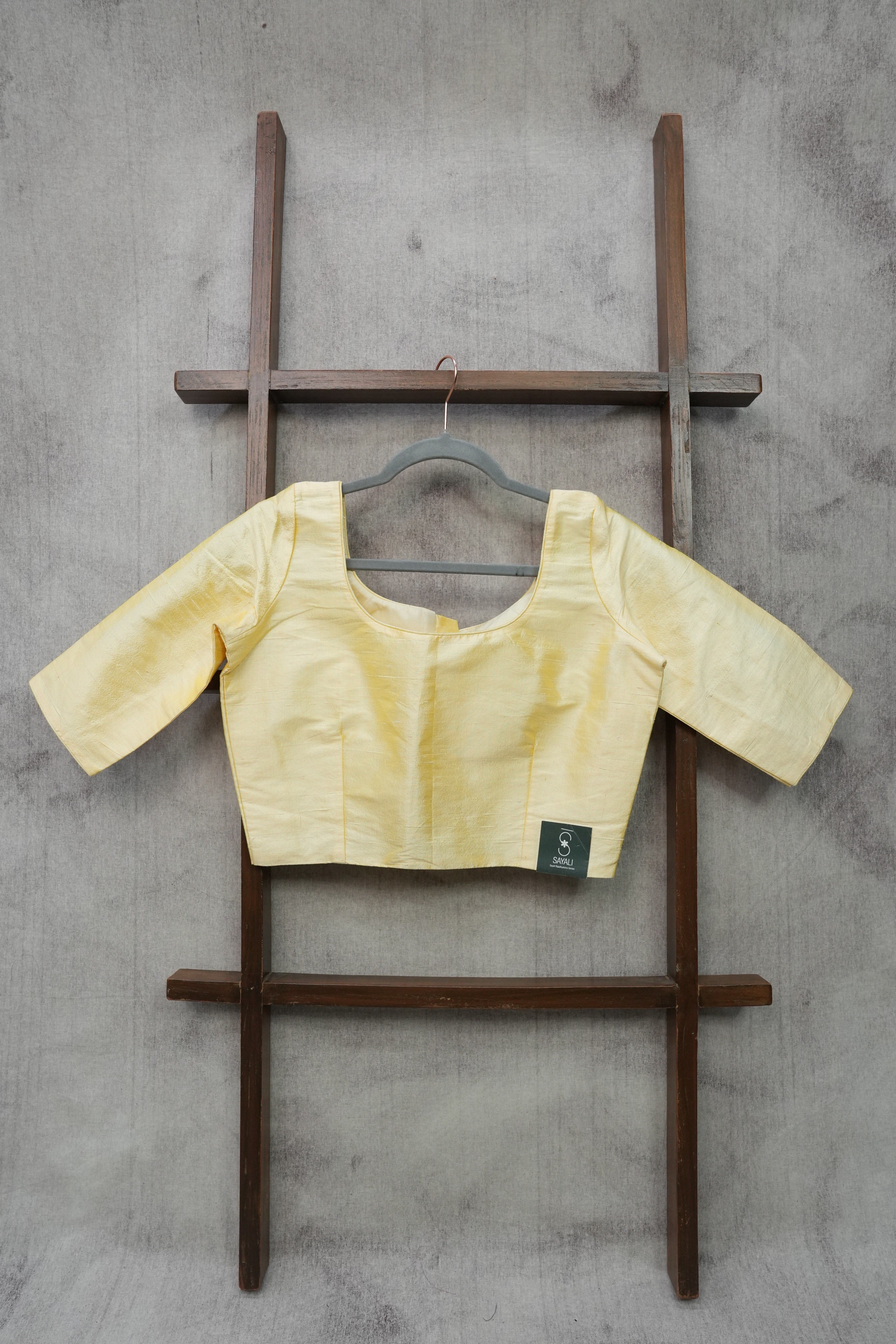 Pastel Yellow Raw Silk Blouse-SRPYRSB9