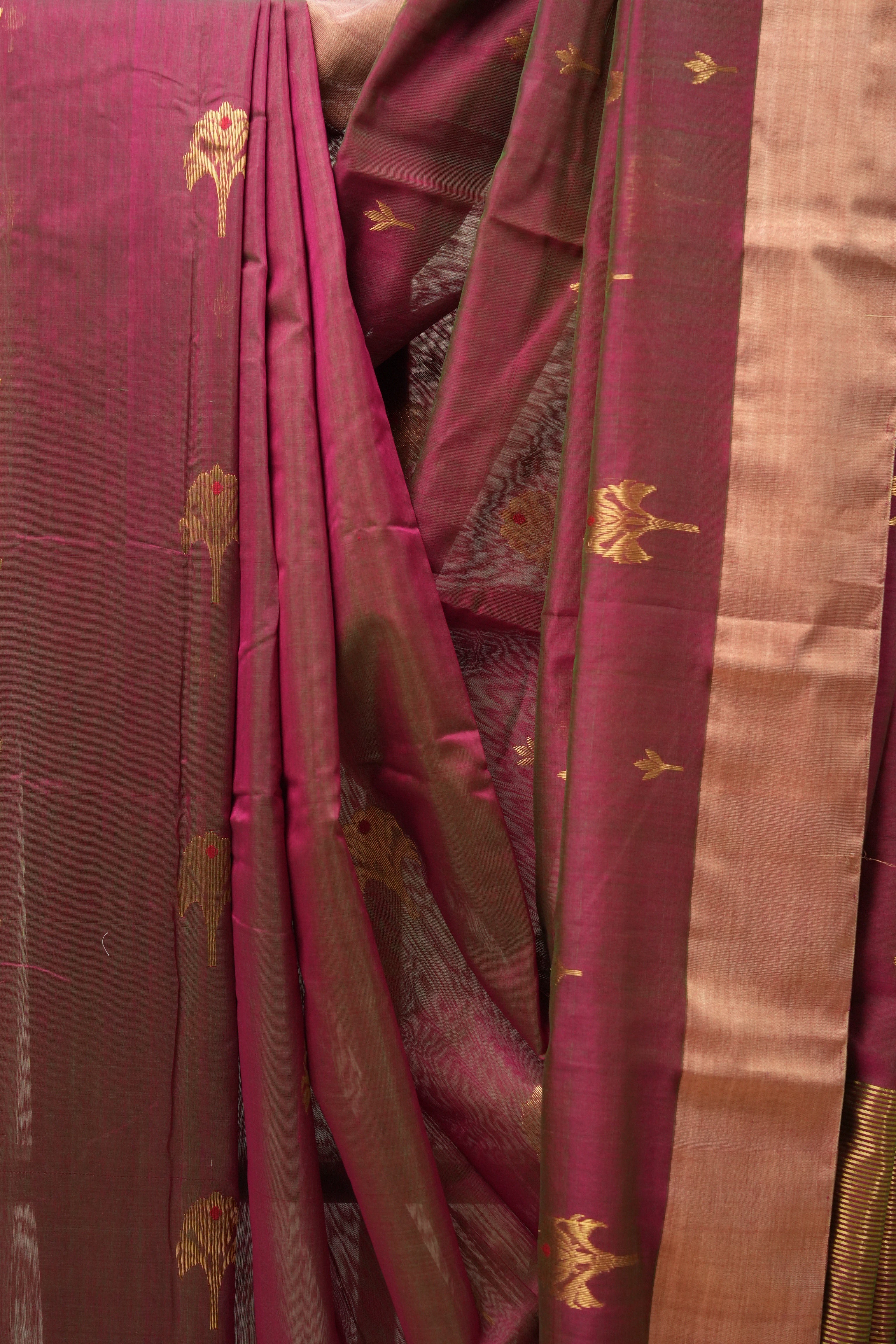Two Tone Purple Chanderi Cotton Silk Saree - SRTTPCSS434