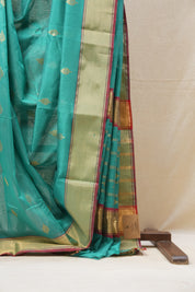 Teal Green Chanderi Cotton Silk Saree - SRTGCSS438