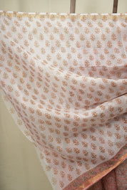 Peach Kota Doria Saree - SRPKDS310