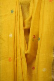 Yellow Linen Jamdani Saree - SRYLJS520