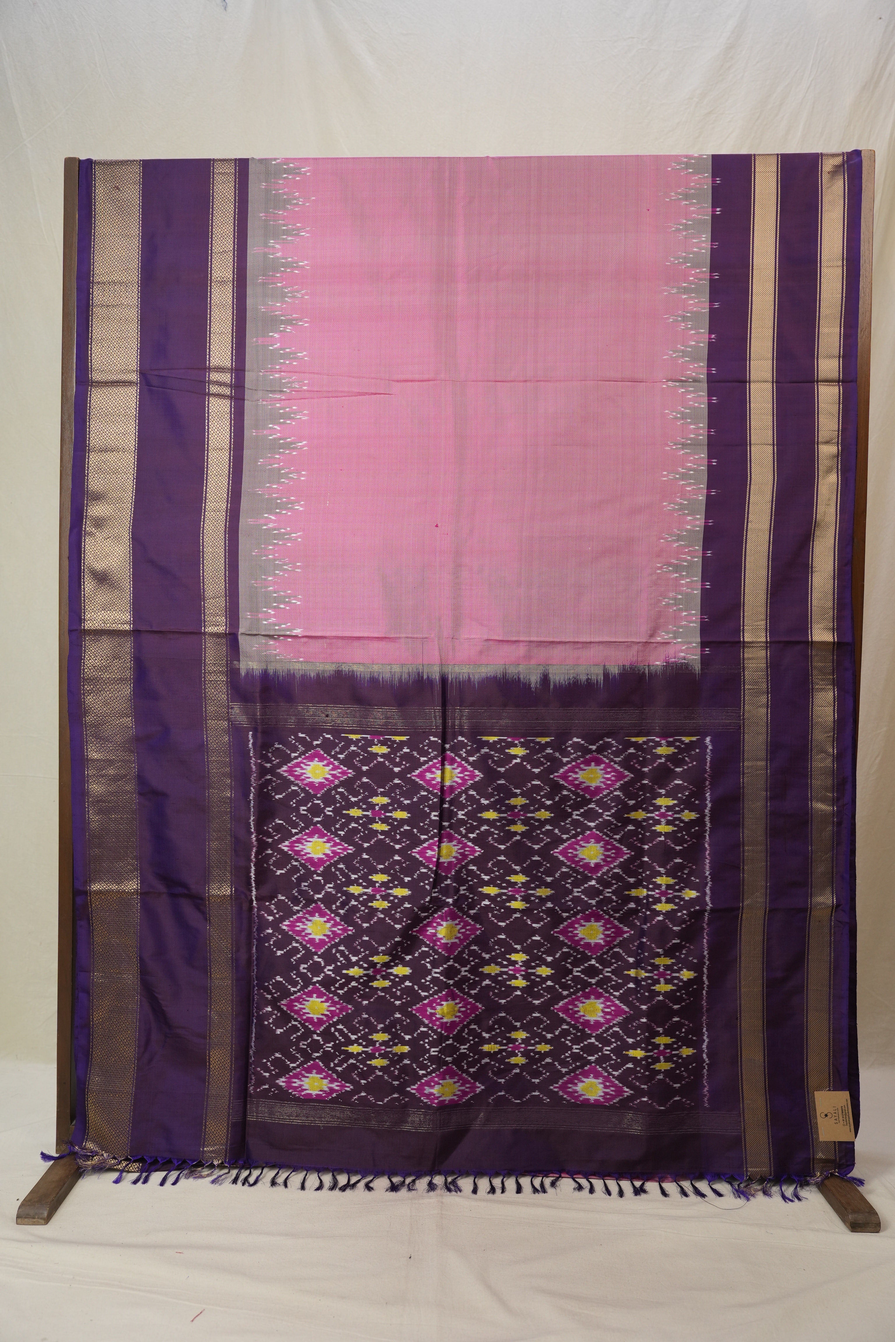 Pink Purple Pochampalli Silk Ikat Saree - SRPPPSIS261