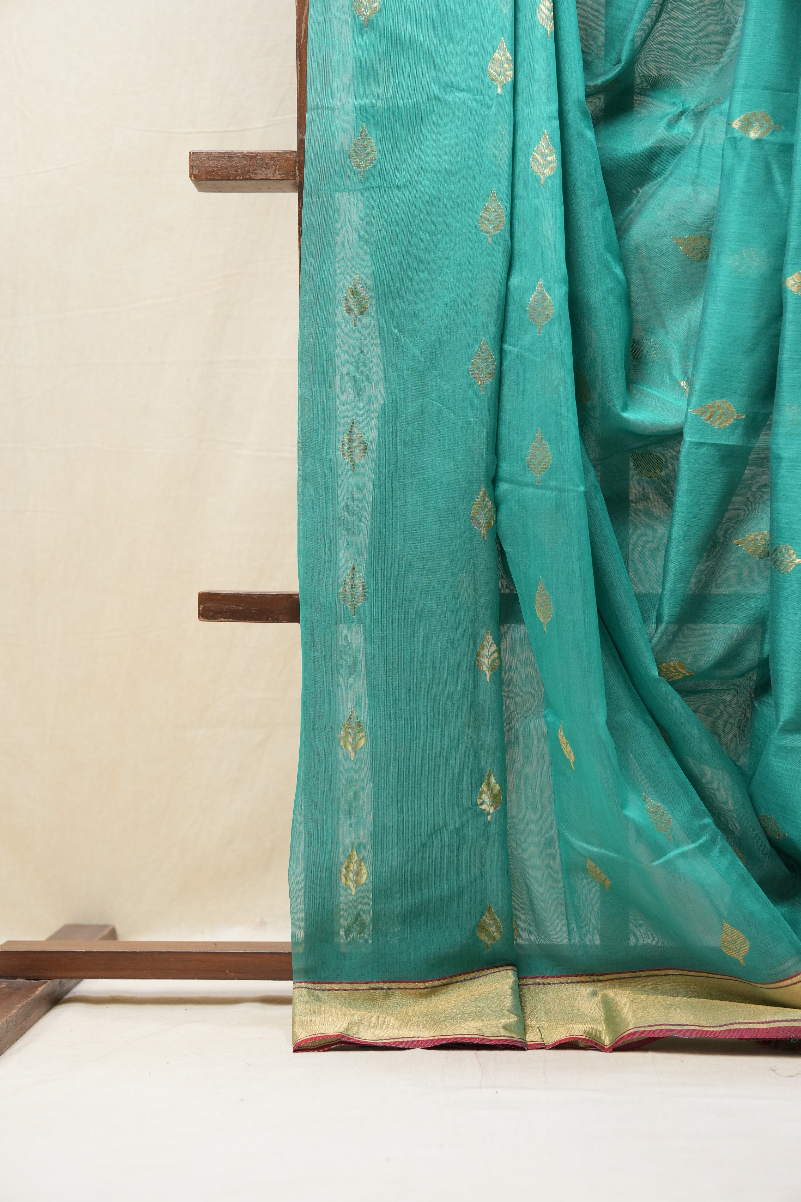 Teal Green Chanderi Cotton Silk Saree - SRTGCSS438