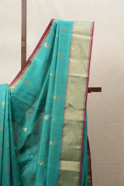 Teal Green Chanderi Cotton Silk Saree - SRTGCSS438