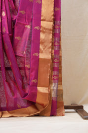 Magenta Chanderi Cotton Silk Saree - SRMCSS442