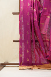 Magenta Chanderi Cotton Silk Saree - SRMCSS442