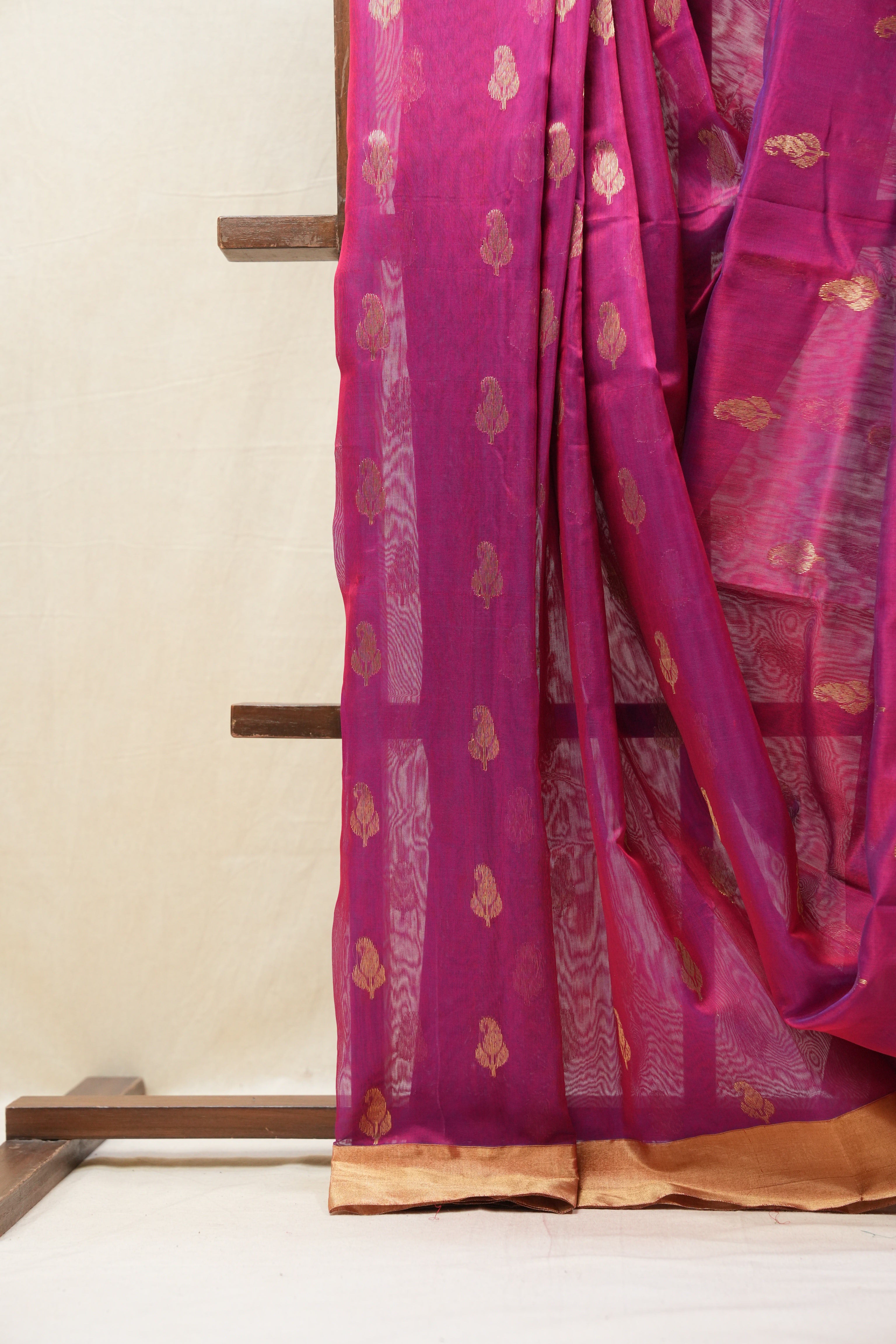 Magenta Chanderi Cotton Silk Saree - SRMCSS442