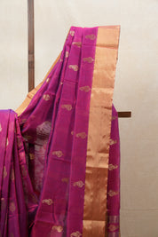 Magenta Chanderi Cotton Silk Saree - SRMCSS442