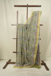 Green Kota Doria Saree - SRGKDS309