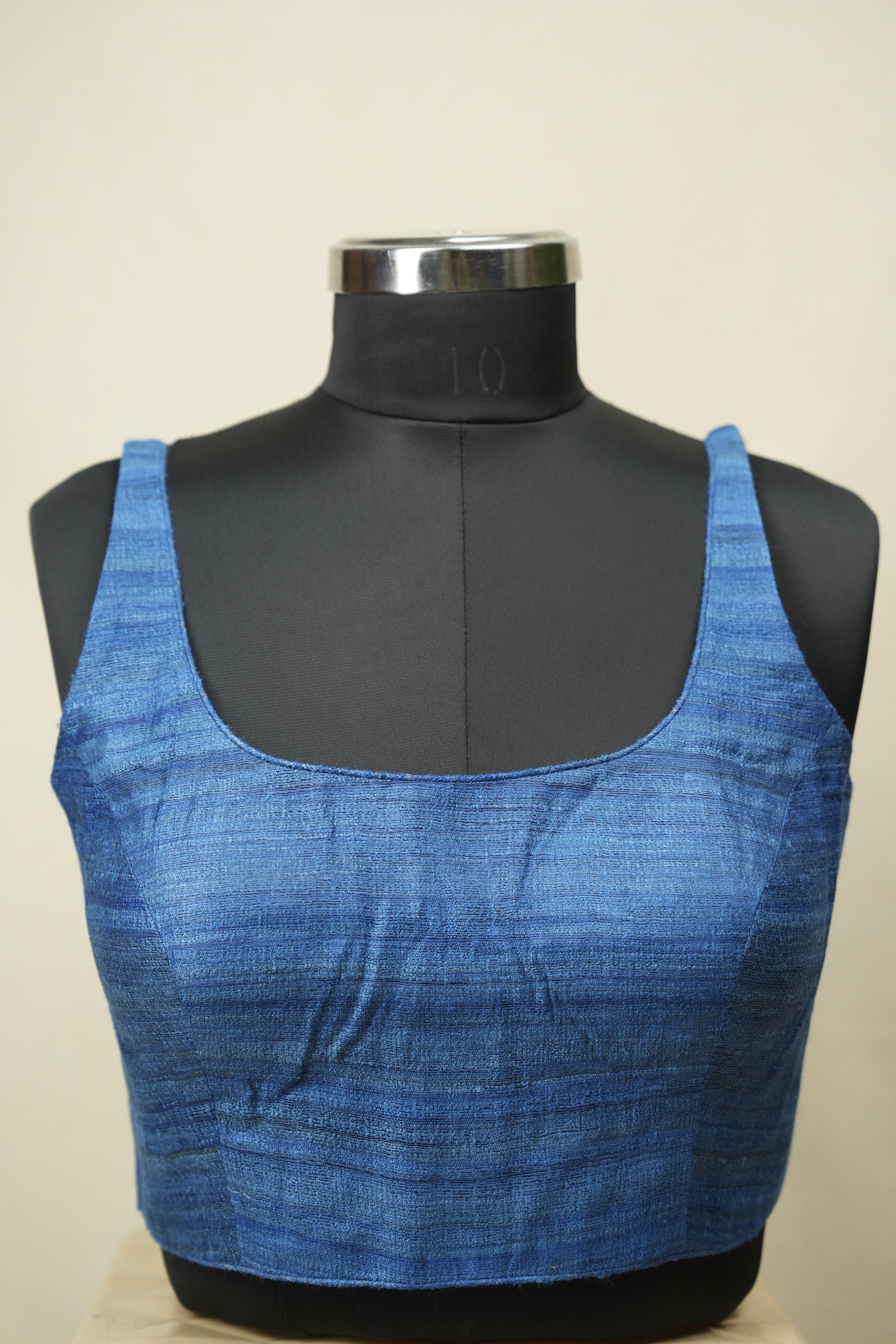 Blue Matka Silk Blouse - SRBMSB05