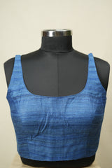 Blue Matka Silk Blouse - SRBMSB05