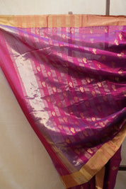 Magenta Chanderi Cotton Silk Saree - SRMCSS442