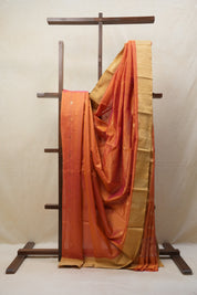 Two Tone Orange Chanderi Cotton Silk Saree - SRTTOCSS439