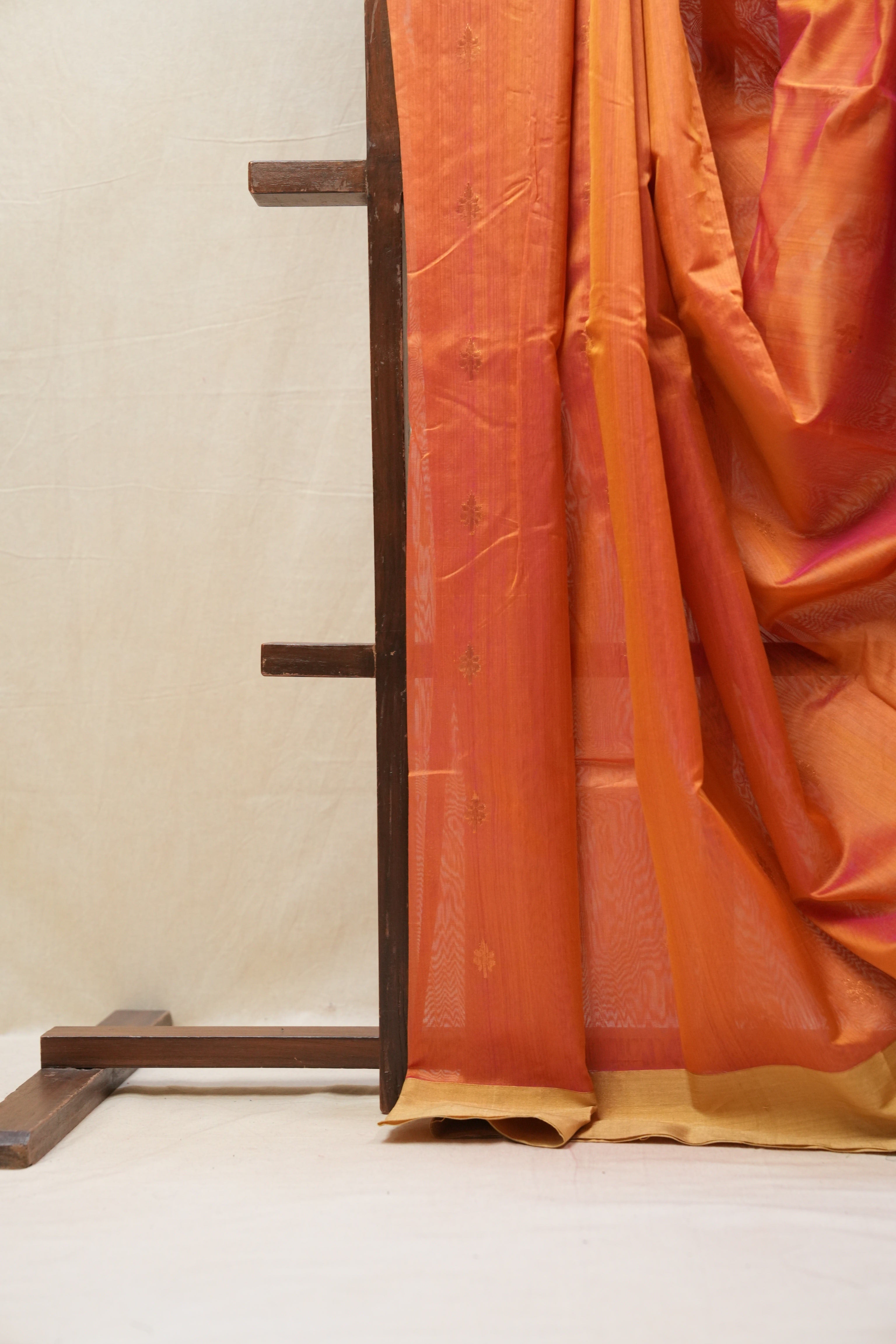 Two Tone Orange Chanderi Cotton Silk Saree - SRTTOCSS439