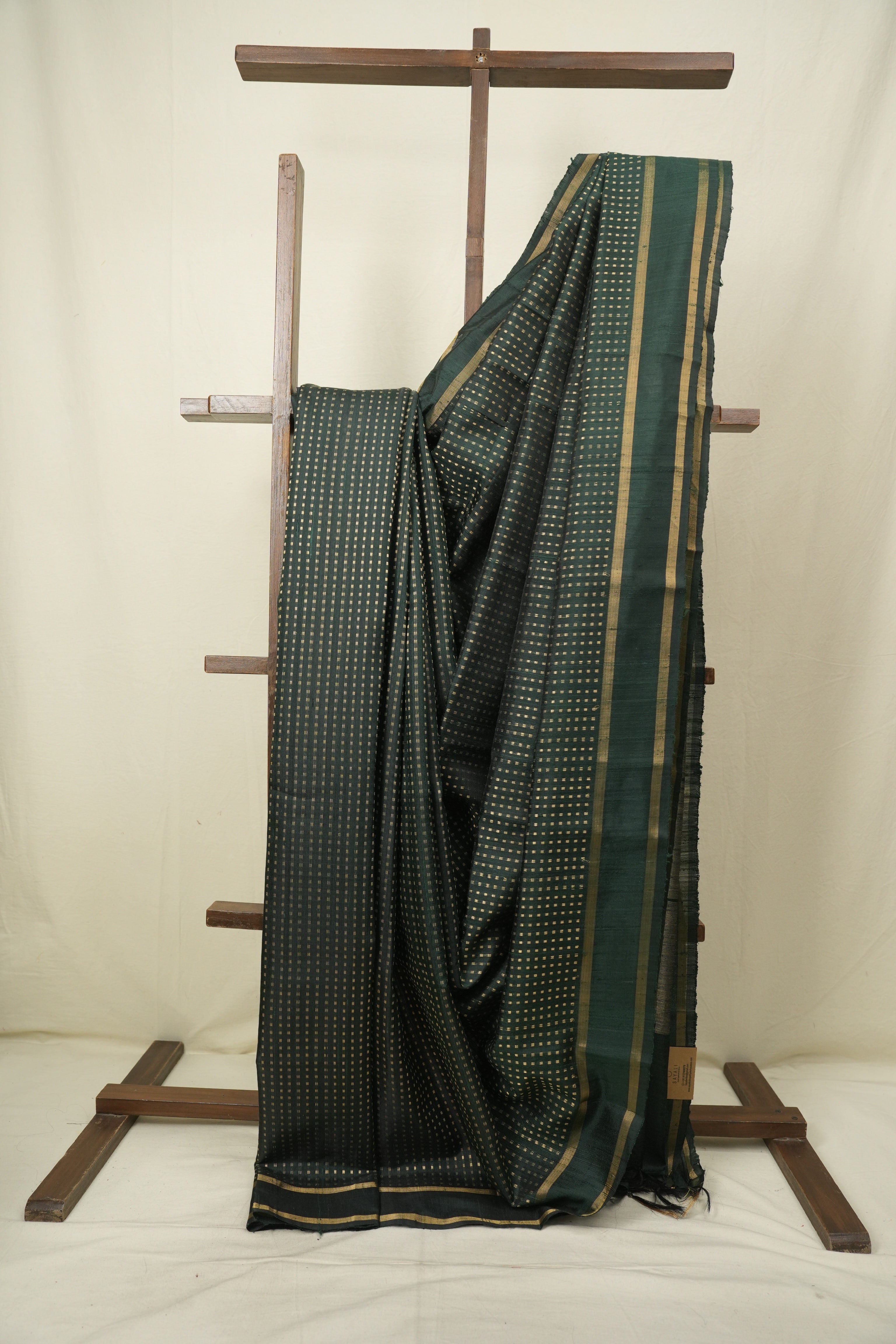 Green Raw Silk Saree - SRGRSS1126
