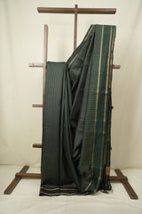 Green Raw Silk Saree - SRGRSS1126