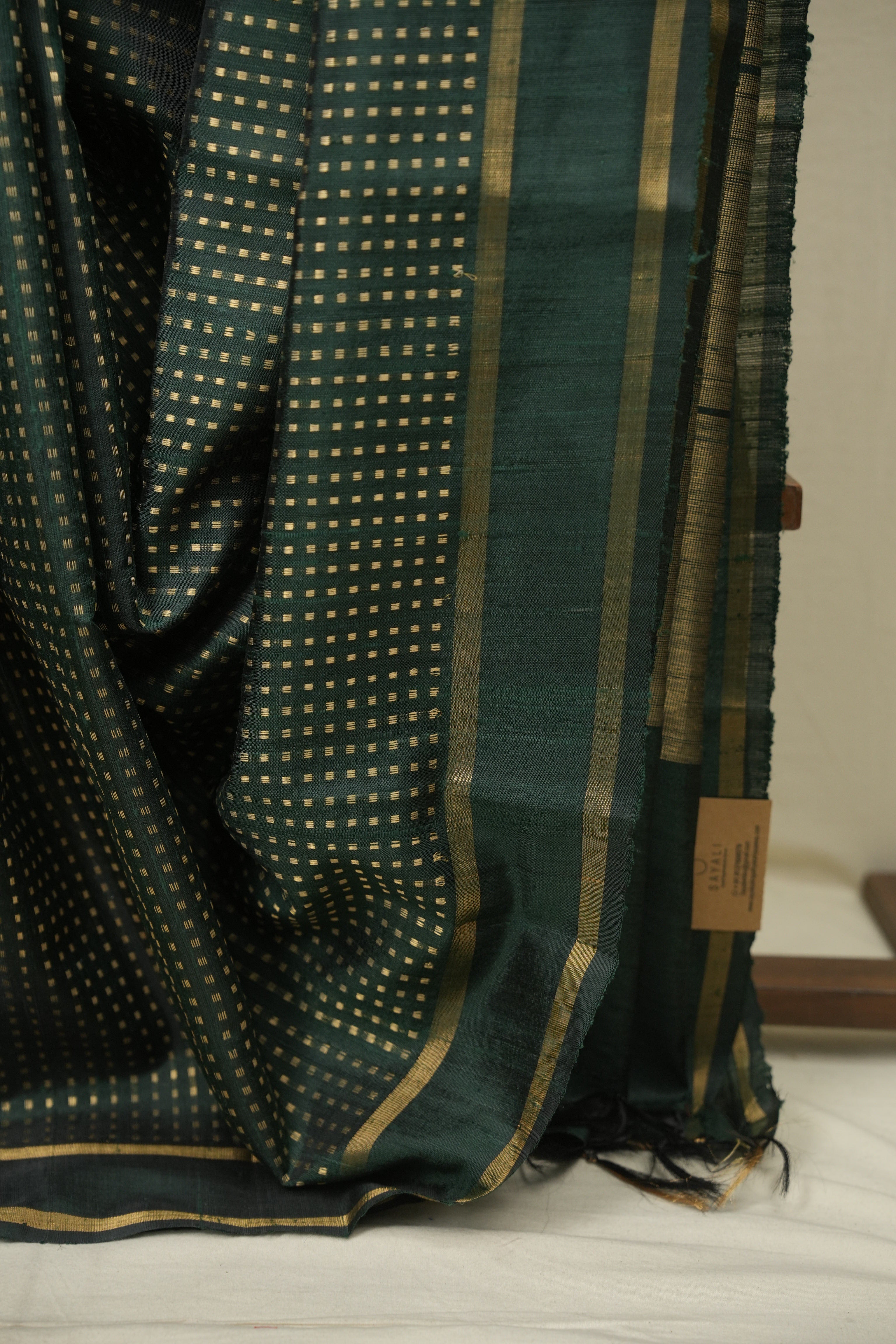 Green Raw Silk Saree - SRGRSS1126