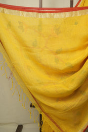 Yellow Linen Jamdani Saree - SRYLJS520
