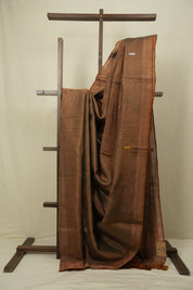 Copper Green Tissue Linen Jamdani Saree - SRCGTLJS201