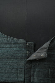 Charcoal Green Matka Silk Blouse - SRCGMSB03