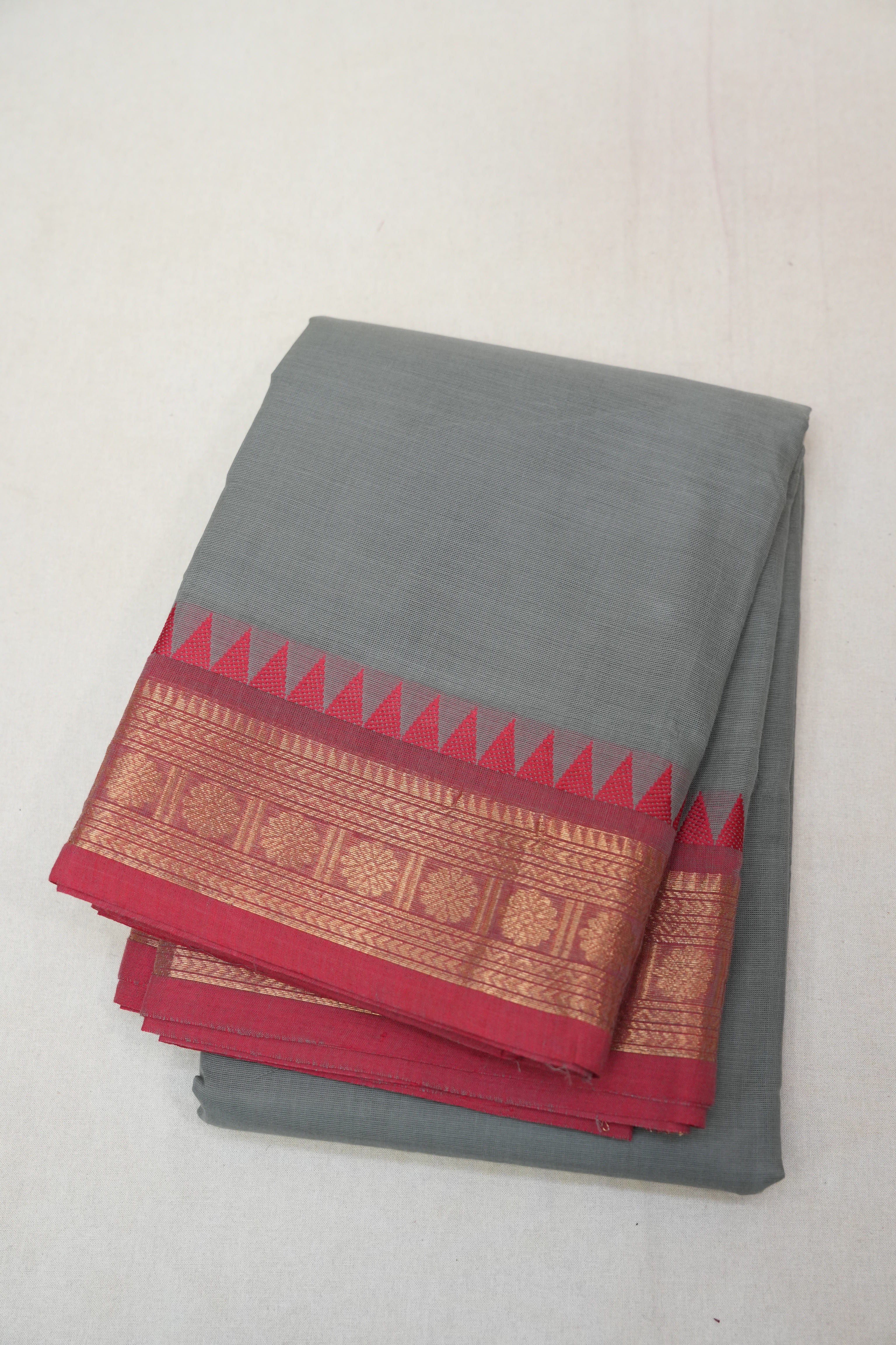 Gray Kanchi Cotton Saree - SRGKCS923