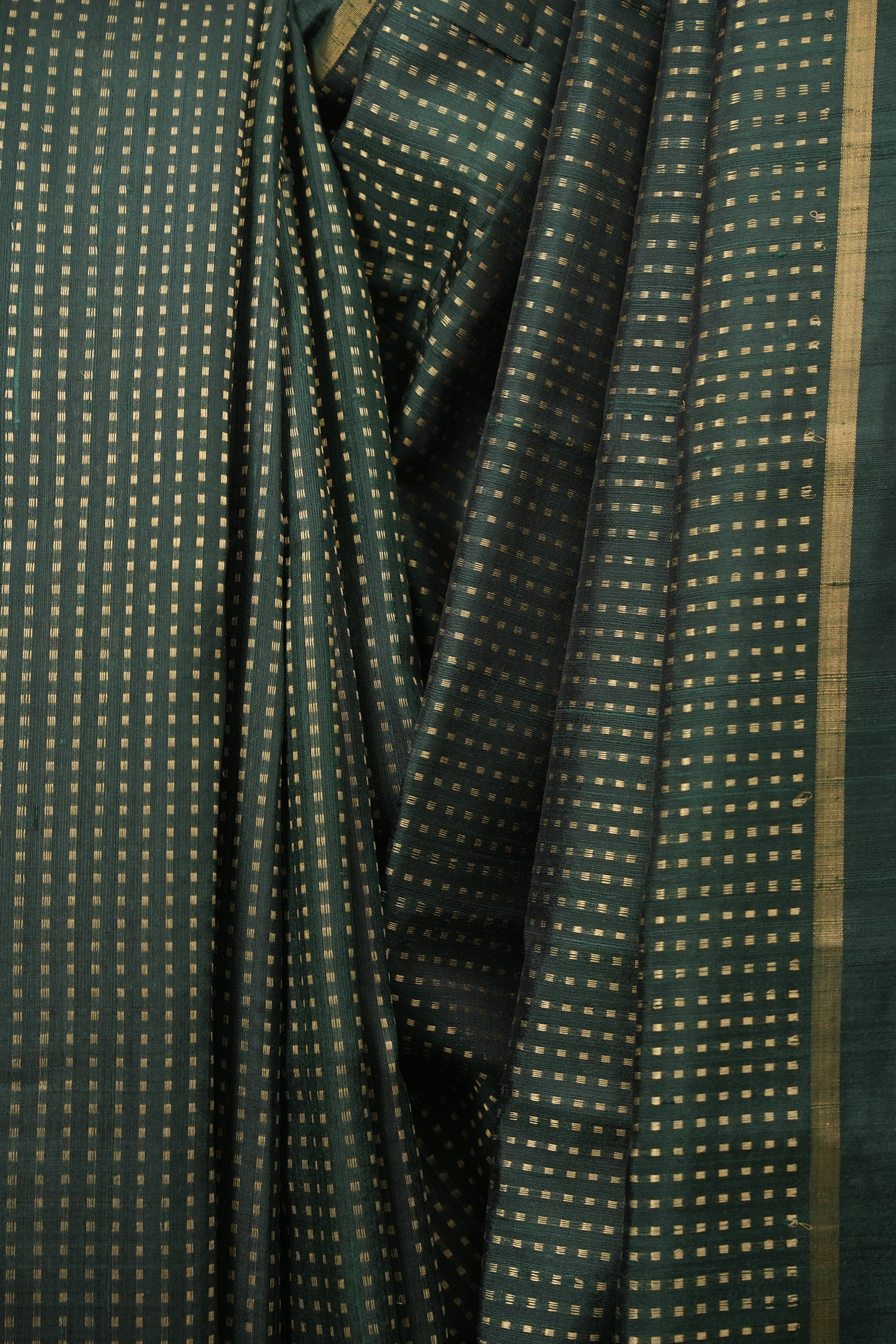 Green Raw Silk Saree - SRGRSS1126