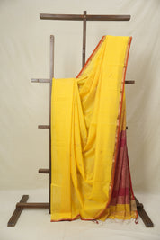 Yellow Maheshwari Saree - SRYMS993