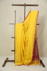 Yellow Maheshwari Saree - SRYMS993