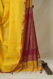Yellow Maheshwari Saree - SRYMS993