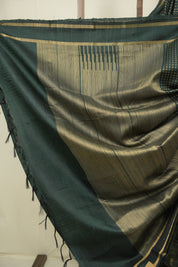Green Raw Silk Saree - SRGRSS1126