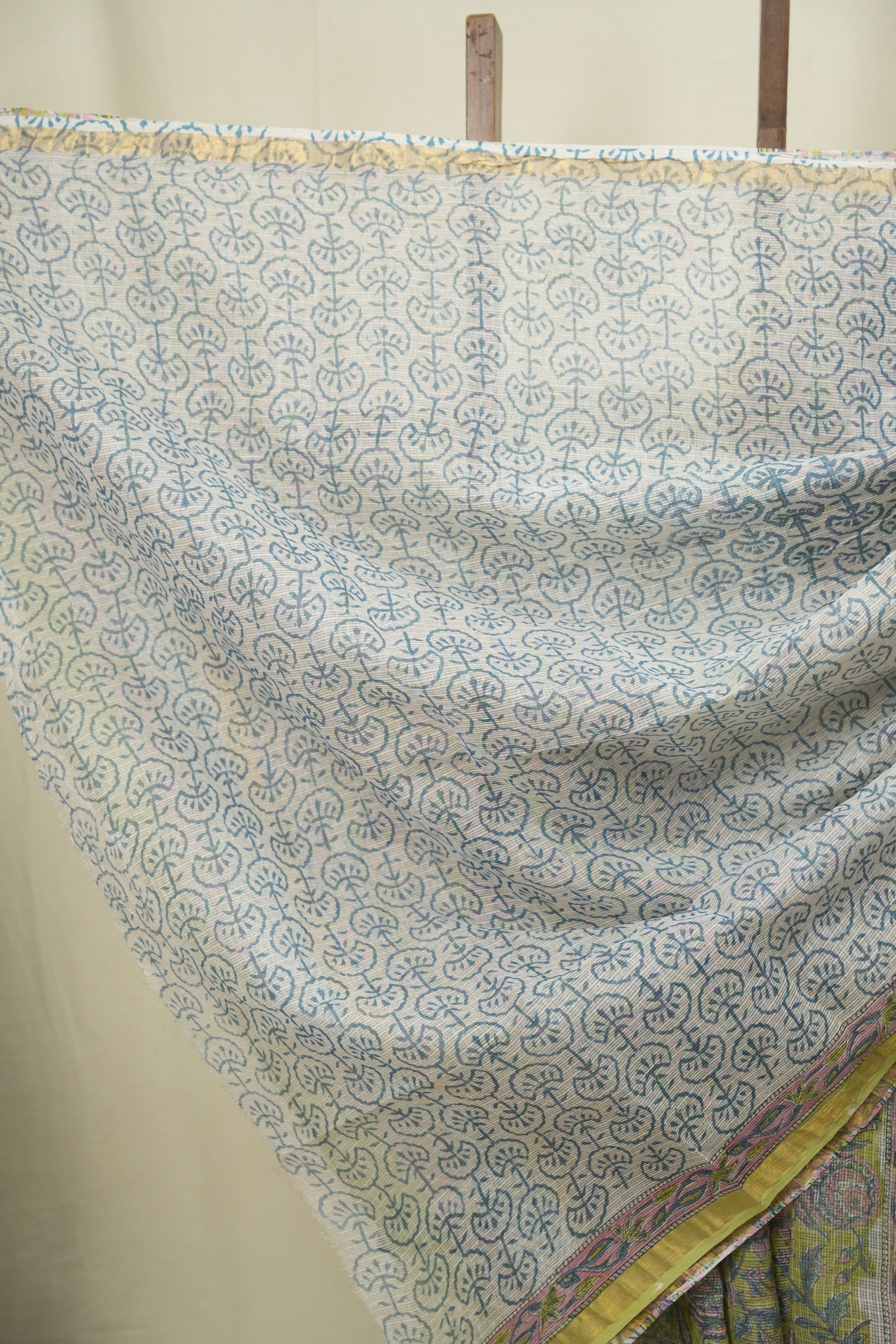 Green Kota Doria Saree - SRGKDS309