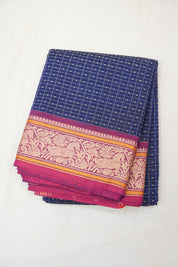 Navy Blue Kanchi Cotton Saree - SRNBKCS823