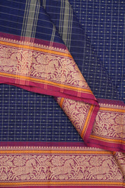 Navy Blue Kanchi Cotton Saree - SRNBKCS823