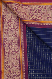 Navy Blue Kanchi Cotton Saree - SRNBKCS823
