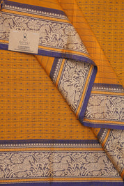 Ochre Kanchi Cotton Saree - SROKCS837