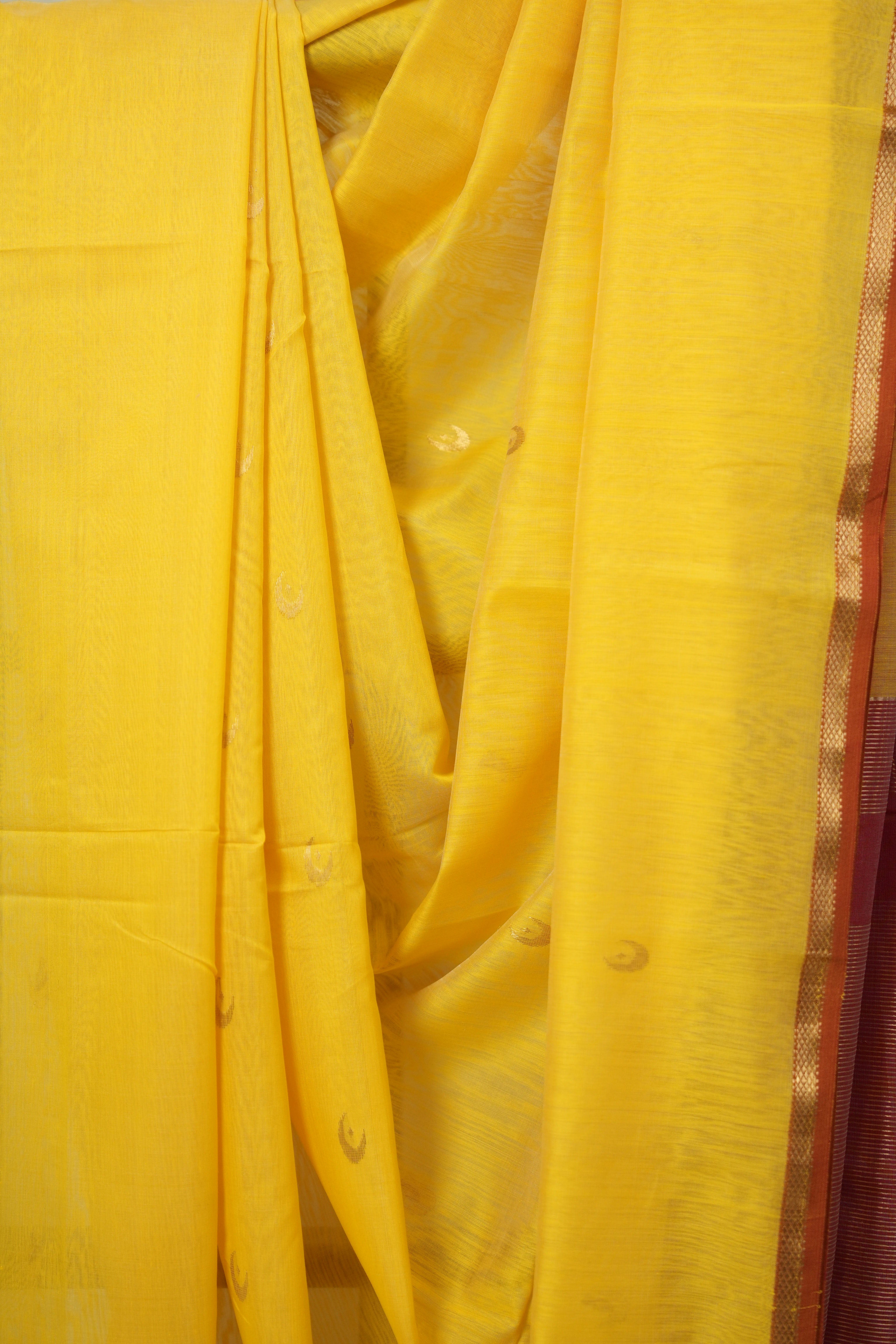 Yellow Maheshwari Saree - SRYMS993