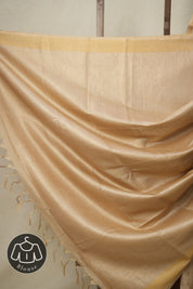 Gold Cream Tussar Silk Saree - SRGCTSS1665