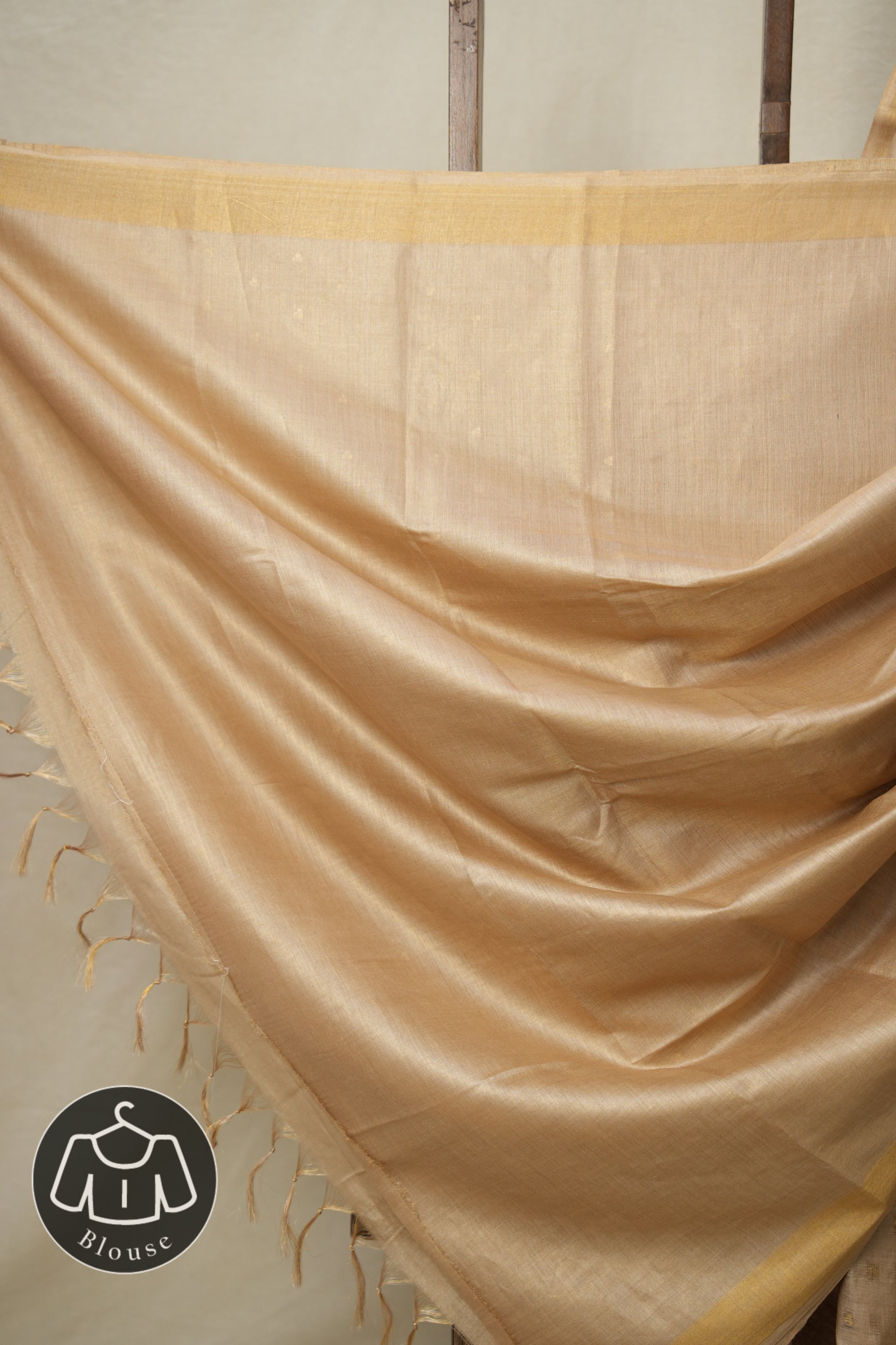 Gold Cream Tussar Silk Saree - SRGCTSS1665