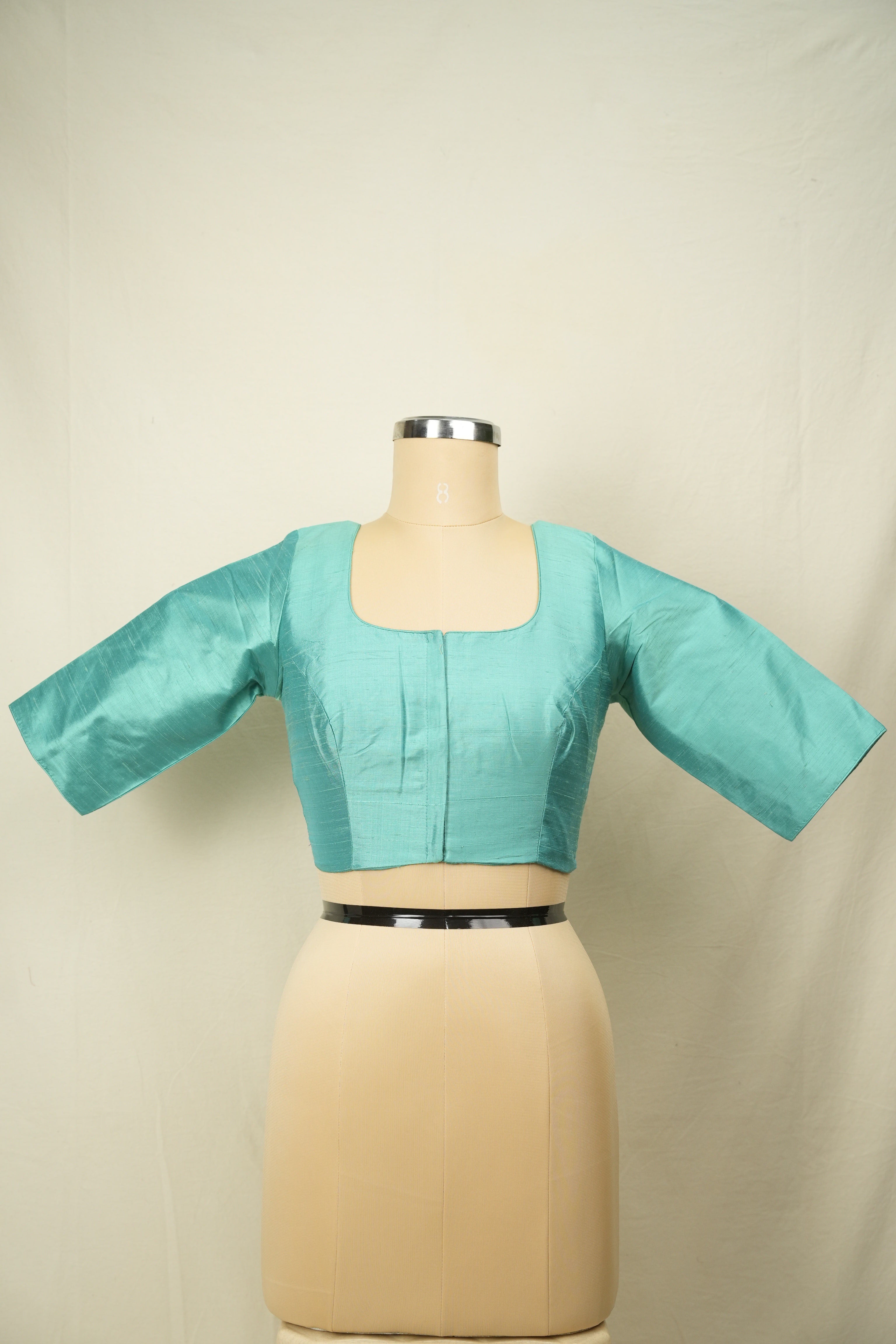 Turquoise Raw Silk Blouse - SRTRSB21