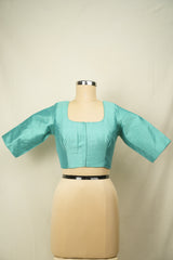 Turquoise Raw Silk Blouse - SRTRSB21
