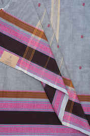 Grey Kanchi Cotton Saree-SRGKCS525
