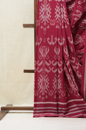 Maroon Pochampalli Cotton Ikat Saree - SRMPCIS495