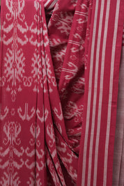 Maroon Pochampalli Cotton Ikat Saree - SRMPCIS495