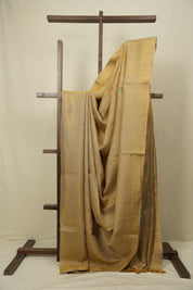 Beige Gold Tissue Linen Jamdani Saree - SRPGTLJS200