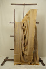Beige Gold Tissue Linen Jamdani Saree - SRPGTLJS200