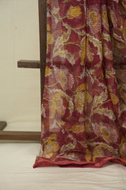 Maroon Kota Doria Saree - SRMKDS308
