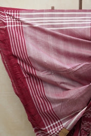 Maroon Pochampalli Cotton Ikat Saree - SRMPCIS495