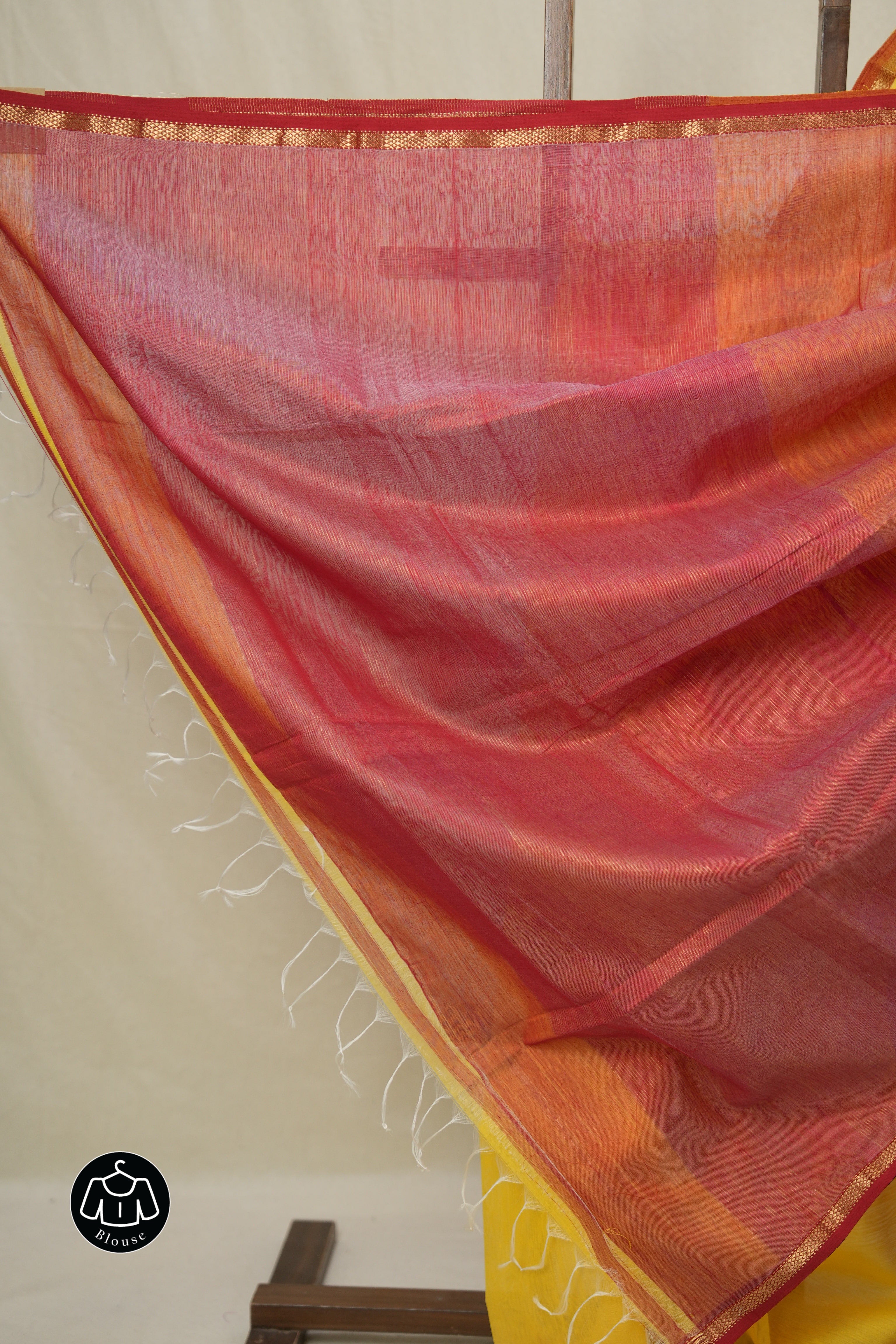 Yellow Maheshwari Saree - SRYMS993