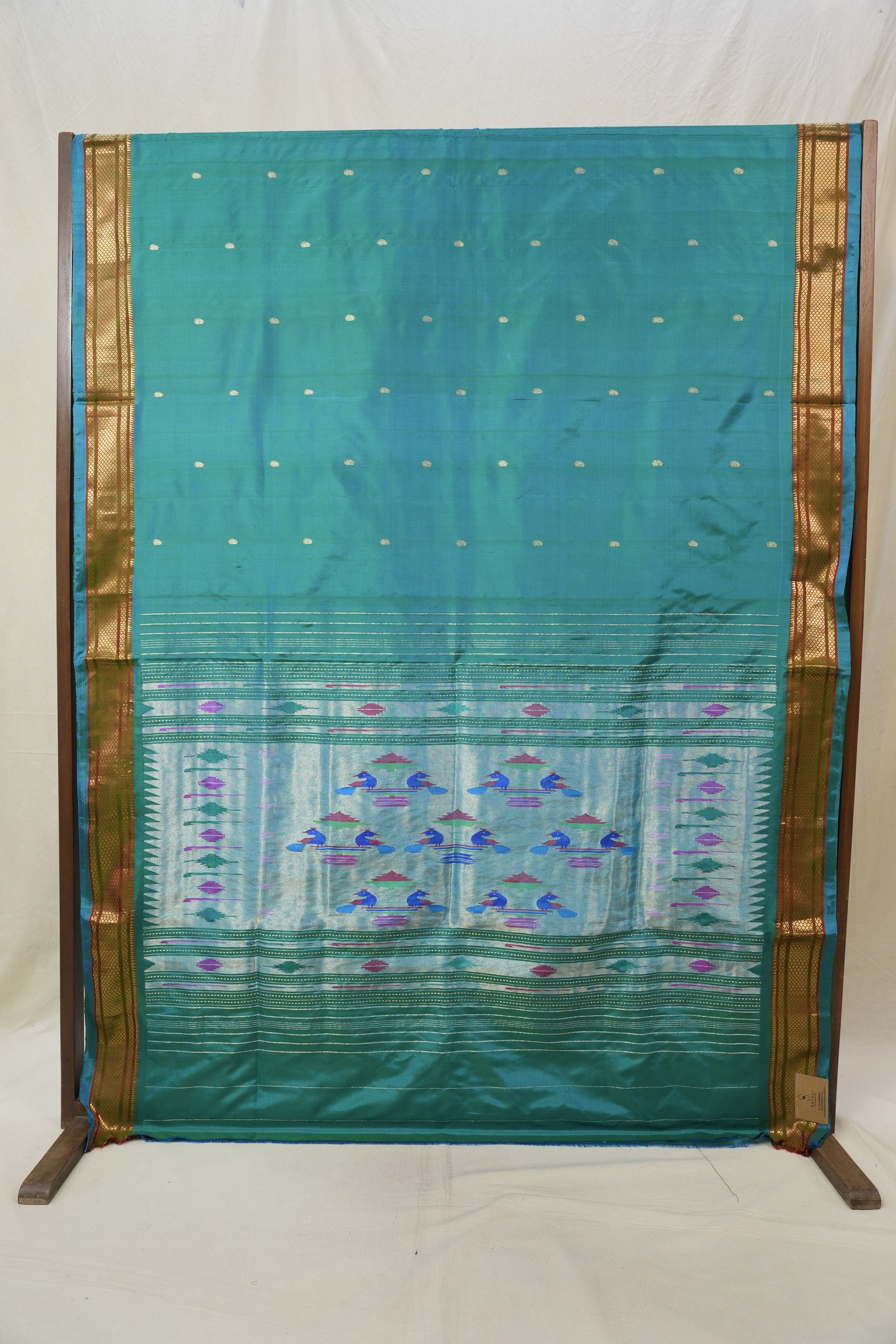 Peacock Green Silk Paithani Saree - SRPGSPS763