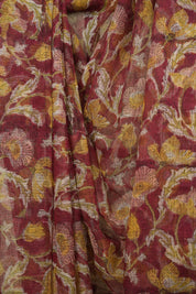 Maroon Kota Doria Saree - SRMKDS308